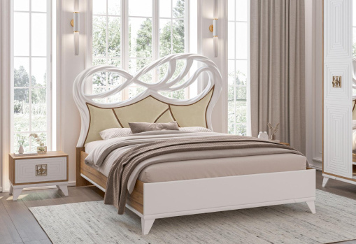 Кровать МАЛЕ блэквуд/белый 160х200