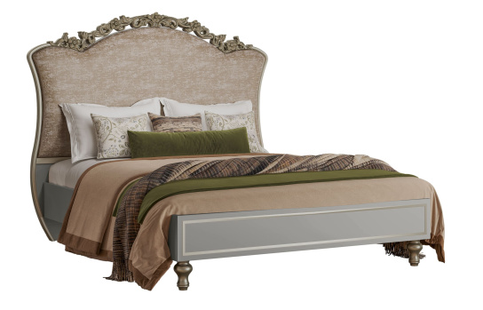 Кровать МАРИЯ платина серая 160х200