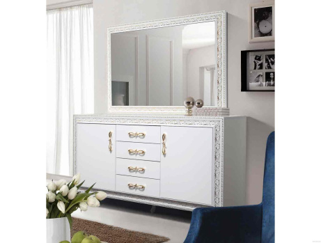 Комод ДАНА белый/золото 1,6м