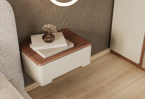 Тумба прикроватная подвесная МИРЕЛЛА дуб крафт/кашемир