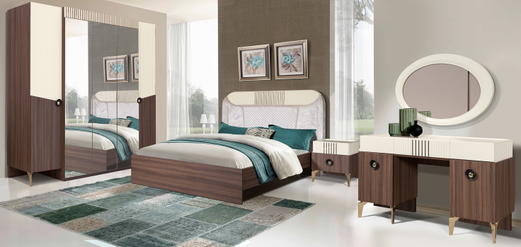 Спальня МРОЯ 5С орех/слоновая кость