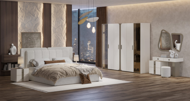 Спальня ЛЕОНАРДО крем/глянец
