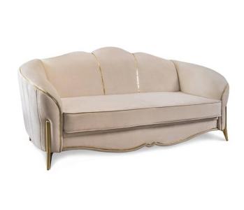 Диван ЛАРА бежевый/золото Раскладной