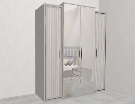 Шкаф 4-х дв. ЗАМИРА серый