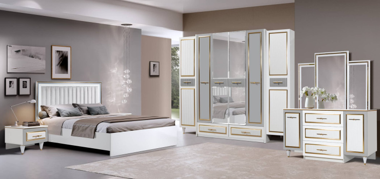 Спальня ФЕТХИЯ 6 белый/серый