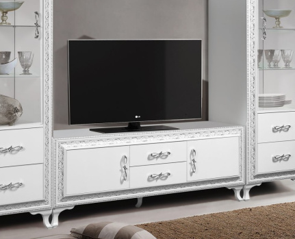 ТВ тумба ДАНА белый/серебро