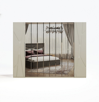 Шкаф 6-ти дв. ЛЕЙЛА ярко серый