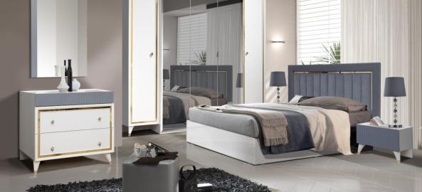 Спальня ТОРОНТО 5 белый/серый