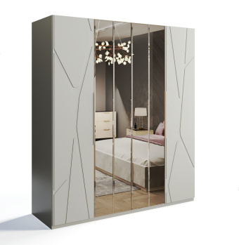 Шкаф 4-х дв. ЛЕЙЛА ярко серый