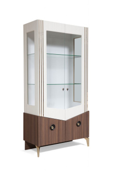 Сервант 2-х дв. МРОЯ орех/слоновая кость