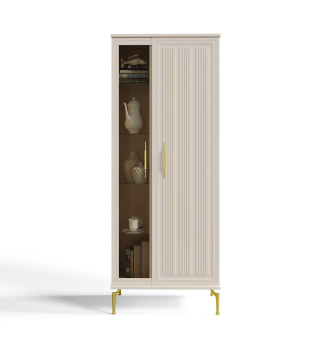 Витрина высокая 2-х дв. ЗАМИРА бежевый