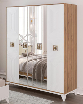 Шкаф 4-х дв. МАЛЕ блеквуд/белый